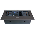 CAJA PARA MESA: HDMI, USB, RJ45 CAT5e, SVGA, 3.5 MM, CORRIENTE. NEGRO