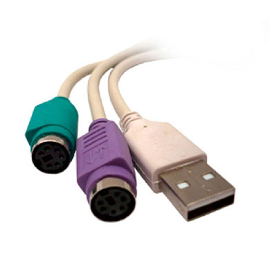 CONVERTIDOR USB A PS2 2 PUERTOS COLOR BEIGE
 0