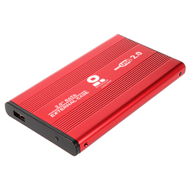 GABINETE PARA DISCO DURO DE 2.5" SATA USB (TORNILLERÍA INCLUIDA), ROJO 0