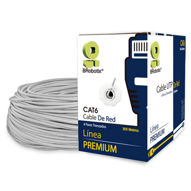 BOBINA CAT6 PARA INTERIORES 100% COBRE UTP GRIS, 305 metros 0