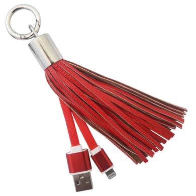 CABLE USB V2.0 A LIGHTNING TIPO LLAVERO P/BOLSO MUJER ROJO 0