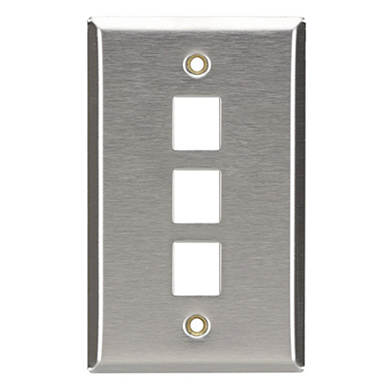 TAPA (FACEPLATE) 3 PUERTOS ACERO 0