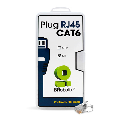 PLUG RJ45 CAT6, 8 POSICIONES, CAJA CON 100 PIEZAS, BLINDADO 0