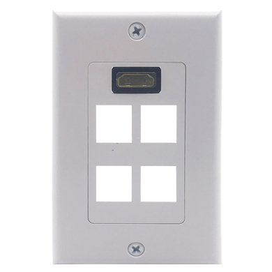 TAPA (FACEPLATE) HDMI 1 PUERTO HEMBRA + 4 CAVIDADES 0