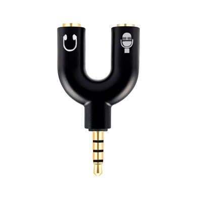 ADAPTADOR STEREO 3.5 MM MACHO A  DUAL 3.5 MM HEMBRA, "Y", NEGRO 0