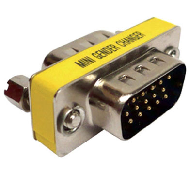 ADAPTADOR CAMBIADOR DE GENERO HD15 MACHO -MACHO SVGA 0
