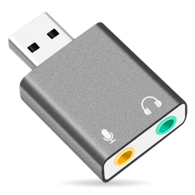 CONVERTIDOR USB A AUDIO 7.1, GRIS METÁLICO 0