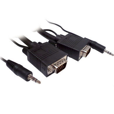 CABLE SVGA PARA MONITOR MACHO - MACHO, CON AUDIO, 30 m 0