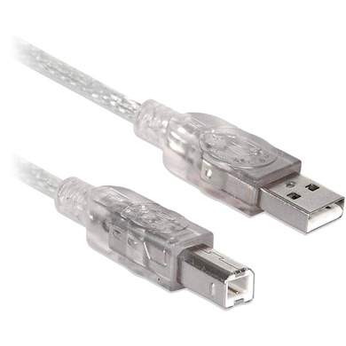 CABLE USB V2.0 TIPO "A" - TIPO "B", 3 m, TRANSLÚCIDO 0