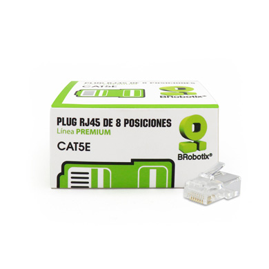 PLUG RJ45 CAT5E, 8 POSICIONES, CAJA CON 25 PIEZAS 0