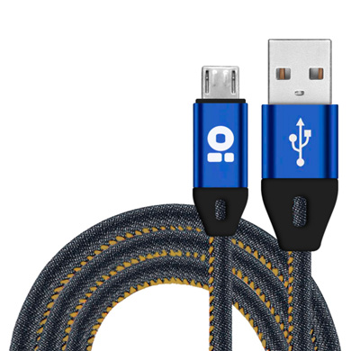 CABLE USB V2.0 MICRO "B", 1 M, "MEZCLILLA" AZUL 0