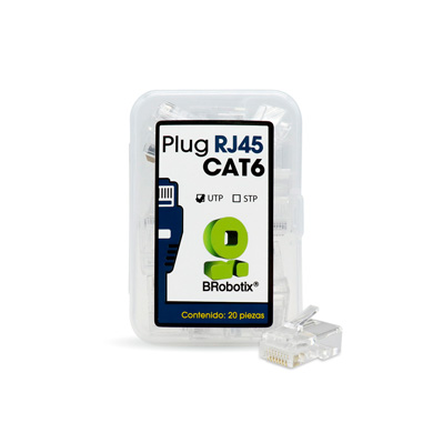 PLUG RJ45 CAT6, 8 POSICIONES, CAJA CON 20 PIEZAS 0