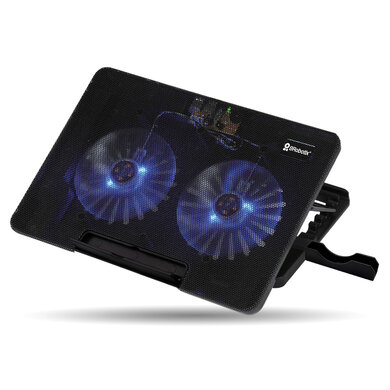 SOPORTE VENTILADO ILUMINADO DE ÁNGULO AJUSTABLE PARA PORTÁTIL Y CELULAR, NEGRO 0