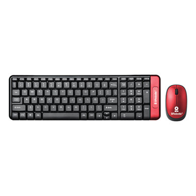 KIT DE TECLADO Y MOUSE INALÁMBRICO MULTIMEDIA, ROJO 0