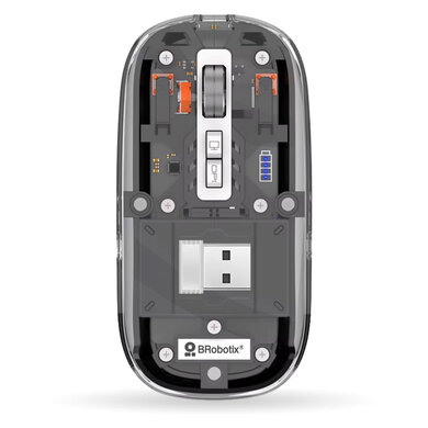 MOUSE INALÁMBRICO RECARGABLE GLASS CONEXIÓN 2.4 GHz/BT, 1600 DPI
 0