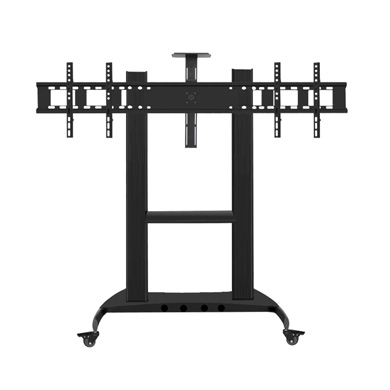 SOPORTE DE PISO MÓVIL PARA 2 PANTALLAS DE 60" A 86", SOPORTA 130 kg 0