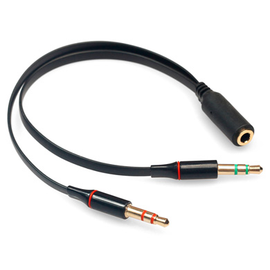 ADAPTADOR STEREO "Y", 3.5 MM HEMBRA A 3.5 MM DUAL MACHO  0