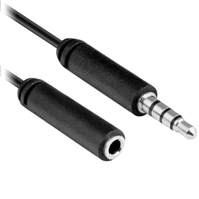 CABLE STEREO TRRS MACHO - HEMBRA, 1.0 m 0