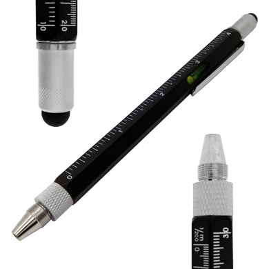 PLUMA STYLUS PARA TABLETA CON NIVEL DE BURBUJA, REGLA Y DESARMADOR 0