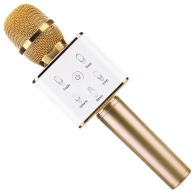 MICRÓFONO KARAOKE PORTÁTIL DORADO 0
