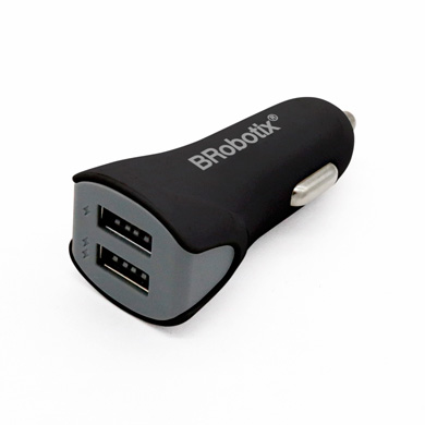 CARGADOR USB PARA AUTO, 5V, 3.1A, 2 PUERTOS, NEGRO 0