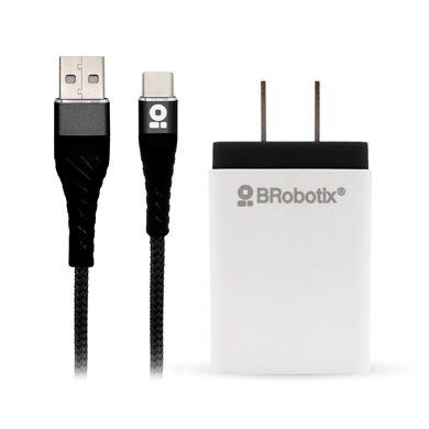 COMBO CARGA RÁPIDA: CARGADOR USB V3.0 + CABLE USB TIPO C, NEGRO 0