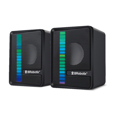 BOCINAS MULTIMEDIA RGB, USB + 3.5 MM, NEGRO 0